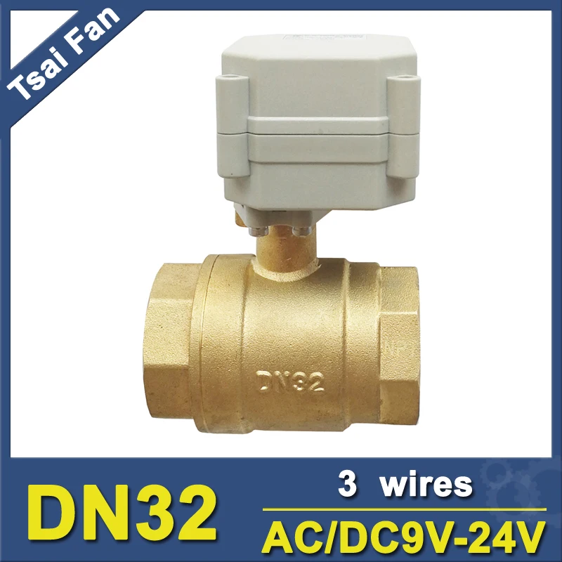 Электрический шаровой кран AC/DC9V-24V 3 провода BSP или NPT 11/4 дюйма DN32 механизированные