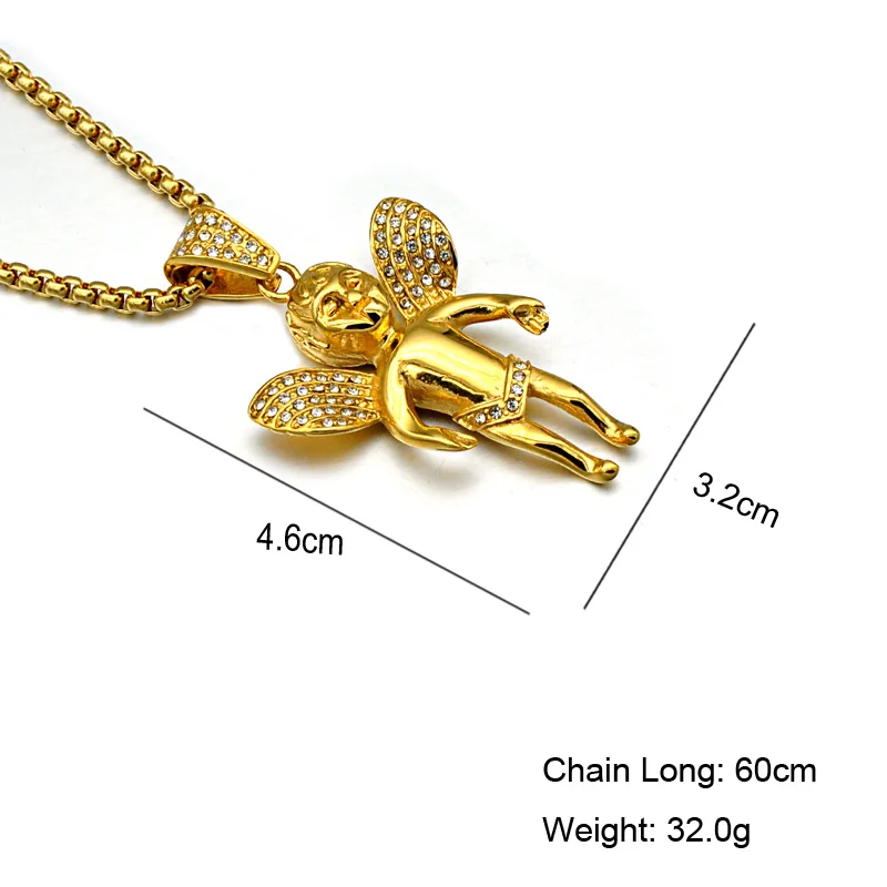 В стиле хип-хоп золото Цвет 316L Нержавеющая сталь льдом микро проложить горный