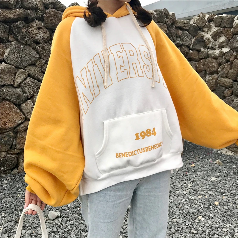 Толстовка Женская с капюшоном и рукавом Бишоп 2018|women hoodies|women hoodies sweatshirtswinter women |