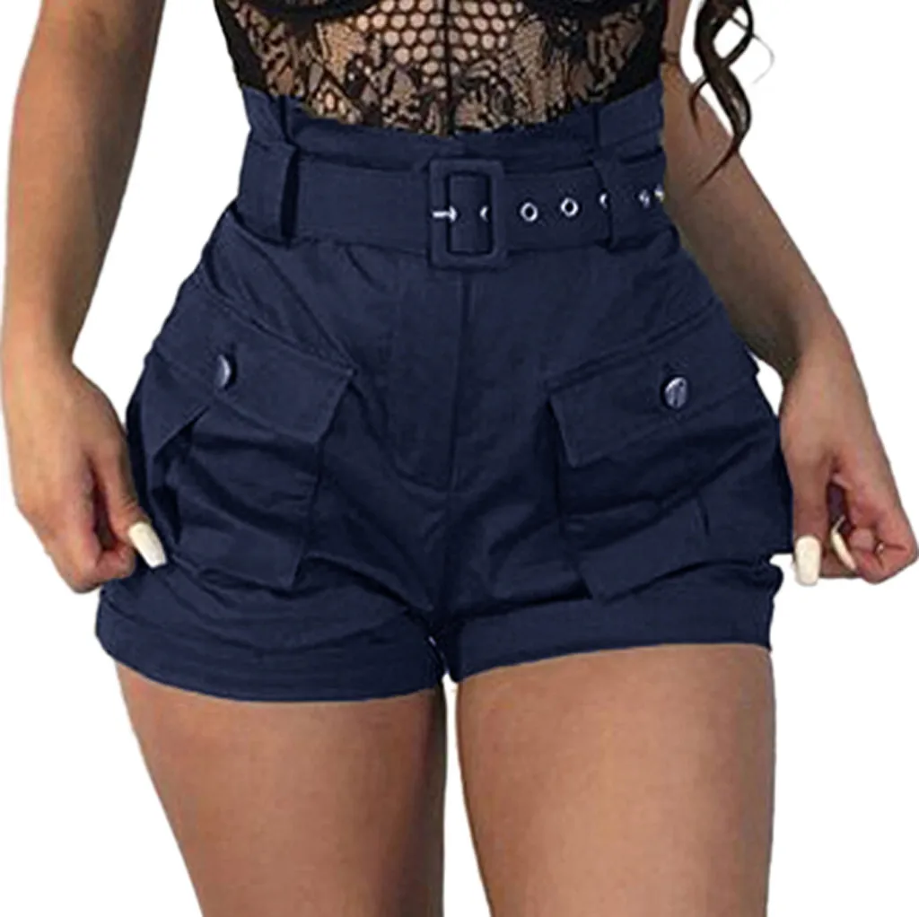 Бесплатная доставка модные женские летние широкие шорты с карманами для девочек