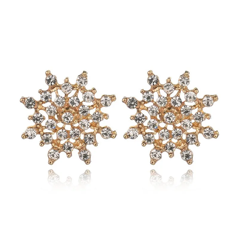 Женские Кристальные снежные чешуйки Bijoux массивные серьги-гвоздики для женщин