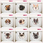 Забавные наклейки для туалета с 3d отверстиями в виде собаки, кошки, украшения для уборной, самодельные наклейки из ПВХ, художественные наклейки с изображением щенка, котенка, детские наклейки