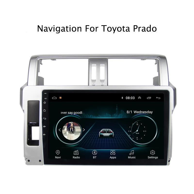 10 1 &quot2.5D IPS Android 8 автомобильный DVD GPS плеер для Toyota Pardo 2014 2017 Серебряное