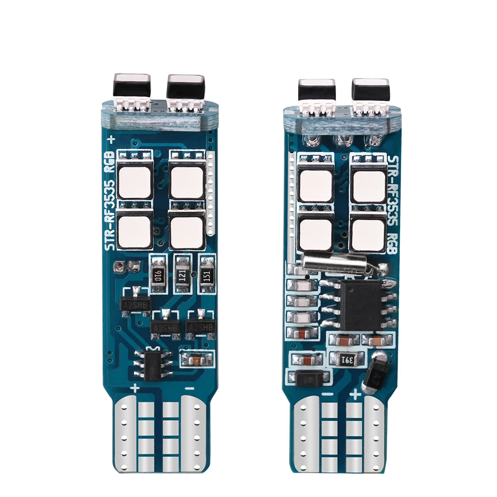 QCDIN 1 компл. T10 W5W светодиодный Canbus автомобисветильник RGB сигнальная лампа RF