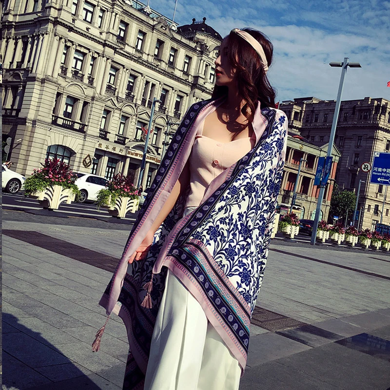 

Disigner French Summer Large Long Scarf Shawls For Women Pashmina Breathable Good Quality Travel Scarf Dresss Unscreen Bandana