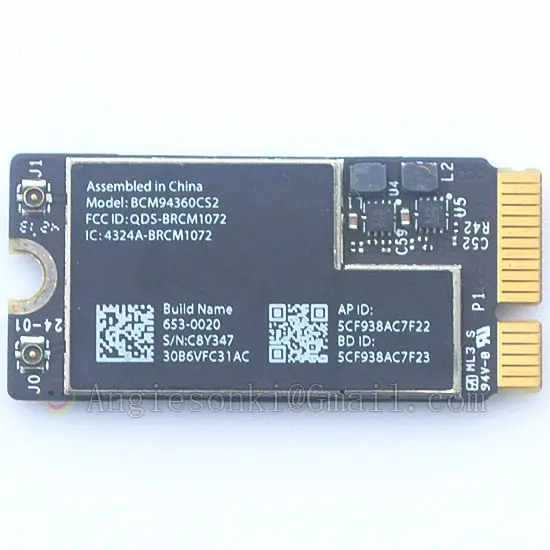 Беспроводная карта BCM94360CS2 AC + Bluetooth4.0 802.11ac Wi Fi в аэропорту 13 &quotAir A1465 A1466 MD711 MD712 MD760 761