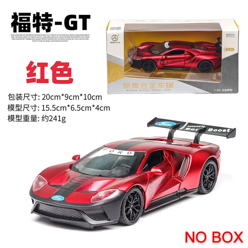 1:32 модель автомобиля Ford GT легкосплавная модель автомобиля открытая дверь со звуковым моделированием звук и светильник оттягивающий назад автомобиль спортивный автомобиль украшения подарок - Цвет: Red(No Box)
