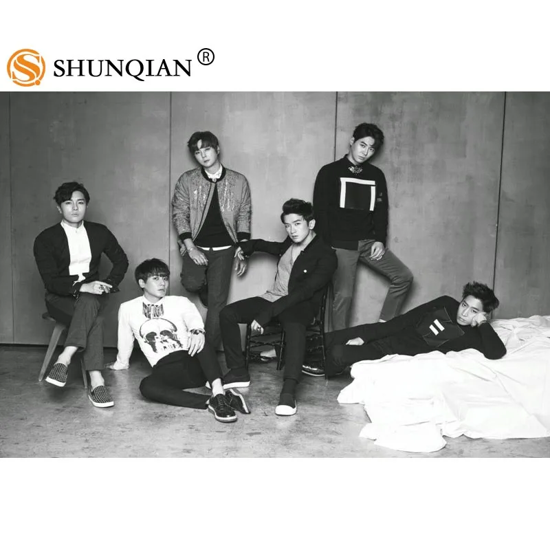 Новое поступление KPOP Shinhwa Пользовательские печати шелковой атласной тканевый