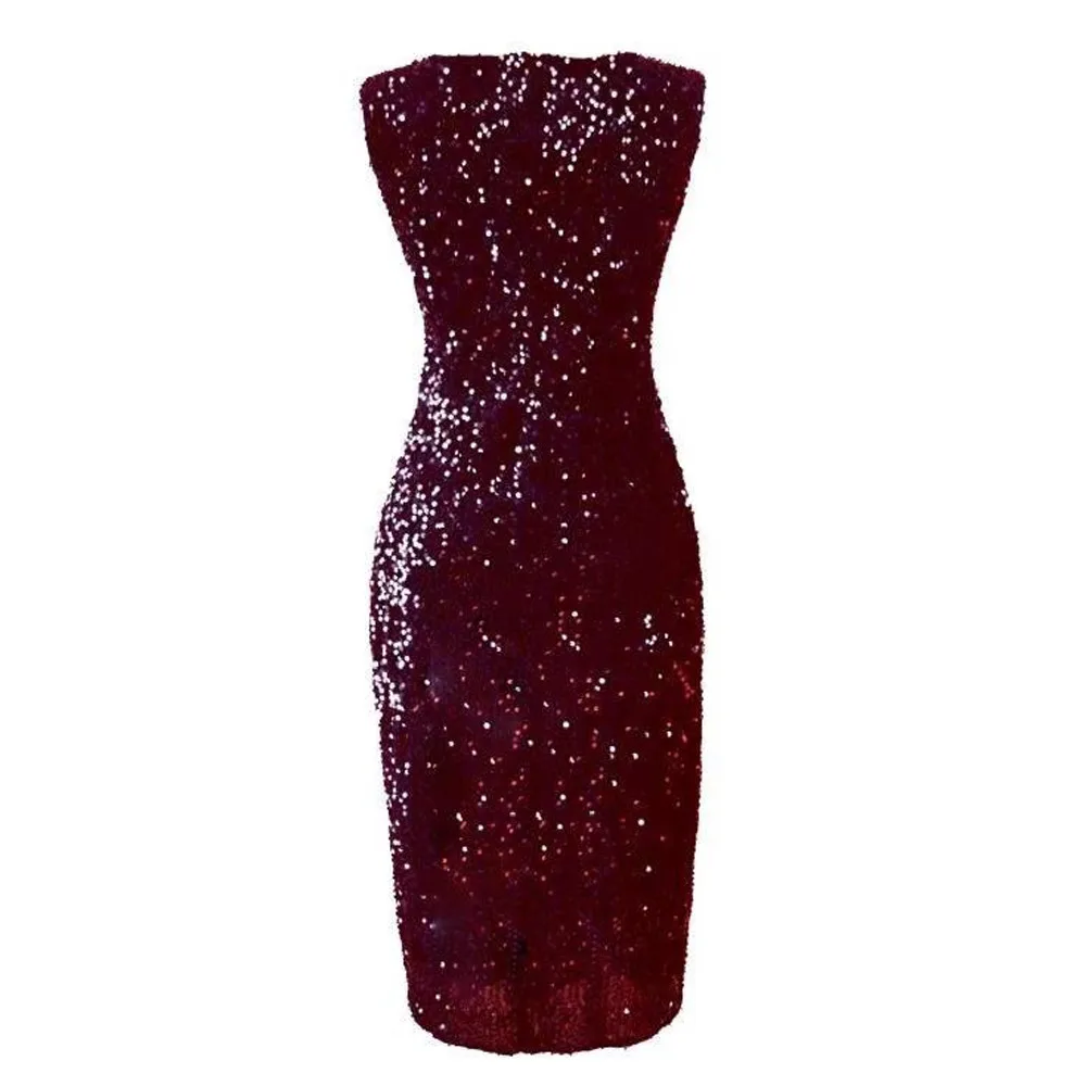 Женское сексуальное платье облегающее вечернее без рукавов с блестками