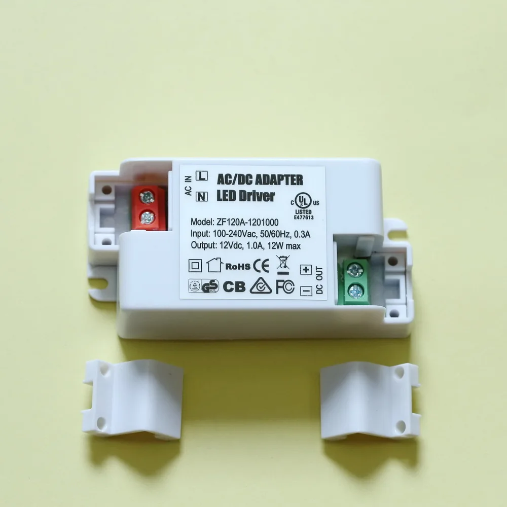 50 шт./лот постоянное напряжение DC12V 1A 12 Вт Светодиодный драйвер для внутренних