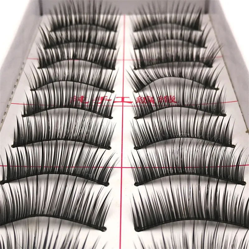 10 пар/компл. 3D искусственных накладных ресниц грязный крест плотного