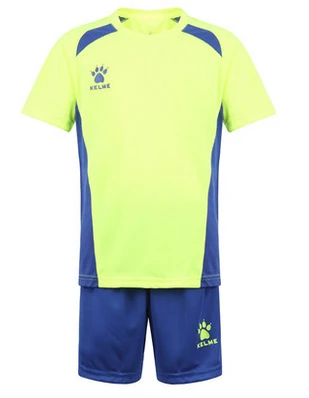 KELME/Детские футбольные комплекты; футбольные футболки для мальчиков; комплект одежды из 2 предметов; Спортивный костюм для детей; спортивная форма; Survetement Sports; K15Z251 - Цвет: GreenBlue
