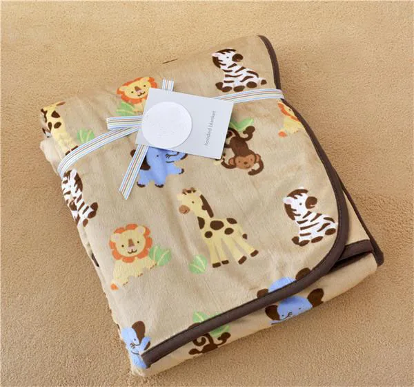 Модное детское одеяло carters в европейском стиле С Рисунком Слона и совы голубое до