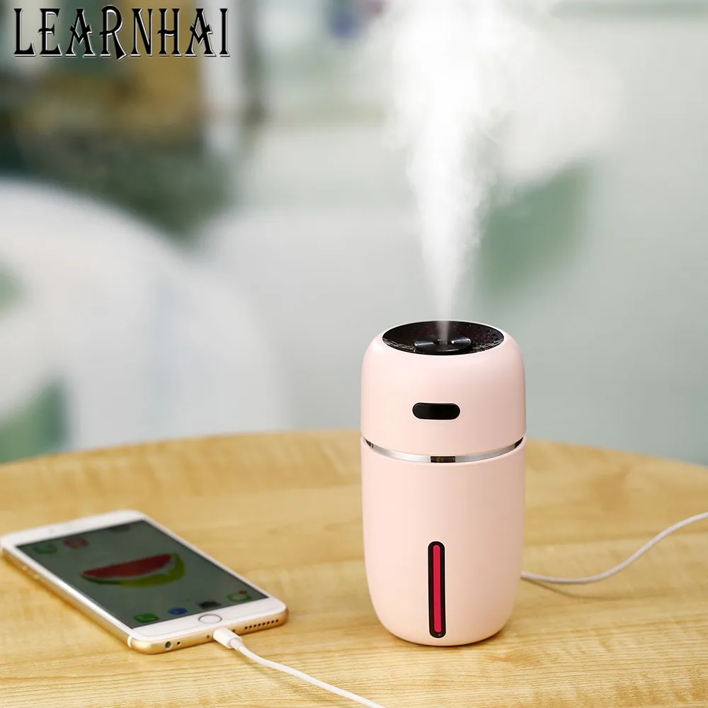 LEARNHAI, 200 мл, маленький USB Настольный Автомобильный увлажнитель воздуха для спальни, офиса, детской комнаты, супер тихий уникальный дизайн, защита от автоотключения