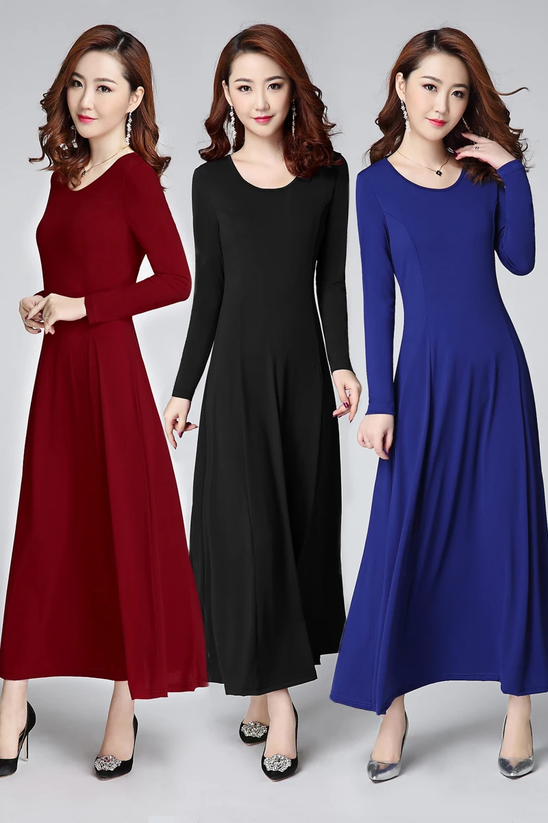 Женское платье с длинным рукавом на осень/зиму