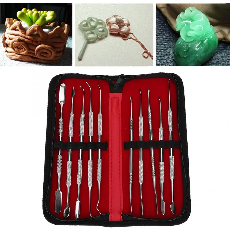 

10Pcs Stainless Steel Clay Knife Sculpey DIY Sculpt Carving Knife Jewellery Processing Tool High Quality Jewelry Tool a