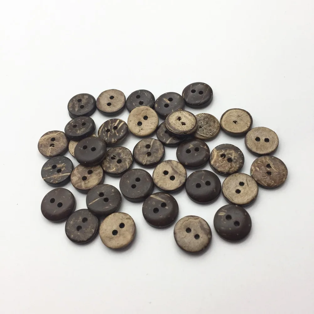 500pcs 11mm Brown 2 Holes Round Coconut Shell Buttons Sewing Accessories For Jewelry Crafts Cardmaking Scrapbooking | Дом и сад