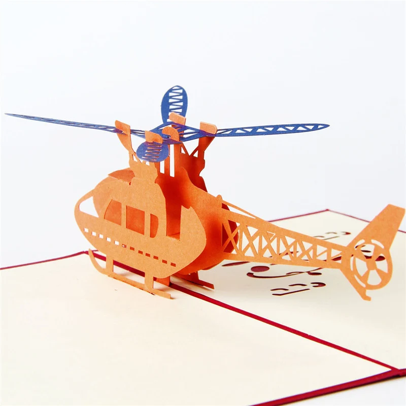 3D лазерная вырезка ручной работы резьба вертолет бумажные Пригласительные