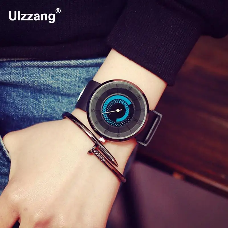 Новые модные стильные крутые резиновые желе кремовые кварцевые часы наручные