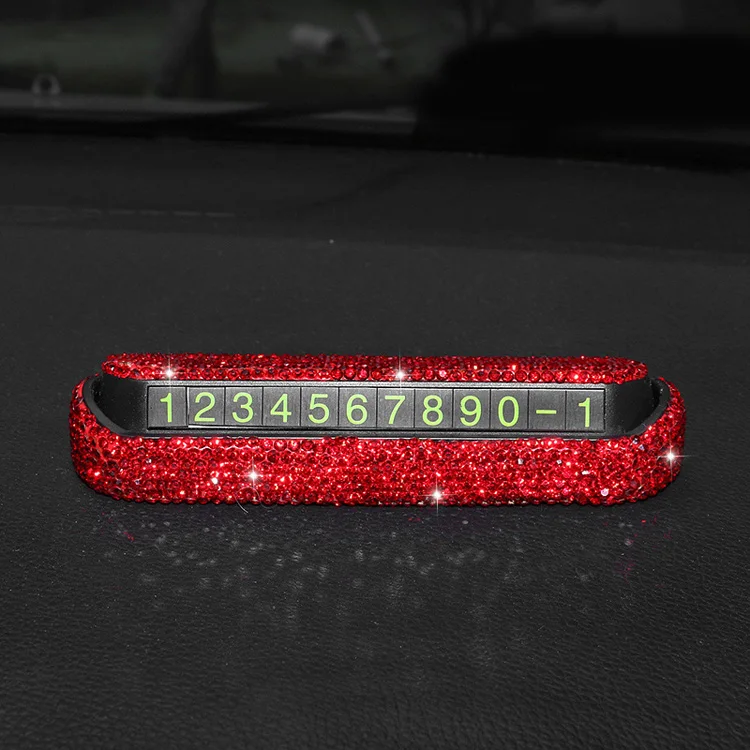 Алмазная кристаллическая Скрытая карта автомобильной временной парковки номерная карта номерная пластина телефон номерная карта Стразы наклейки для автомобиля