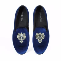 new handmade men blue velvet loafers prom shoes slip on dress shoes british smoking slippers mens flats plus size us 7 13