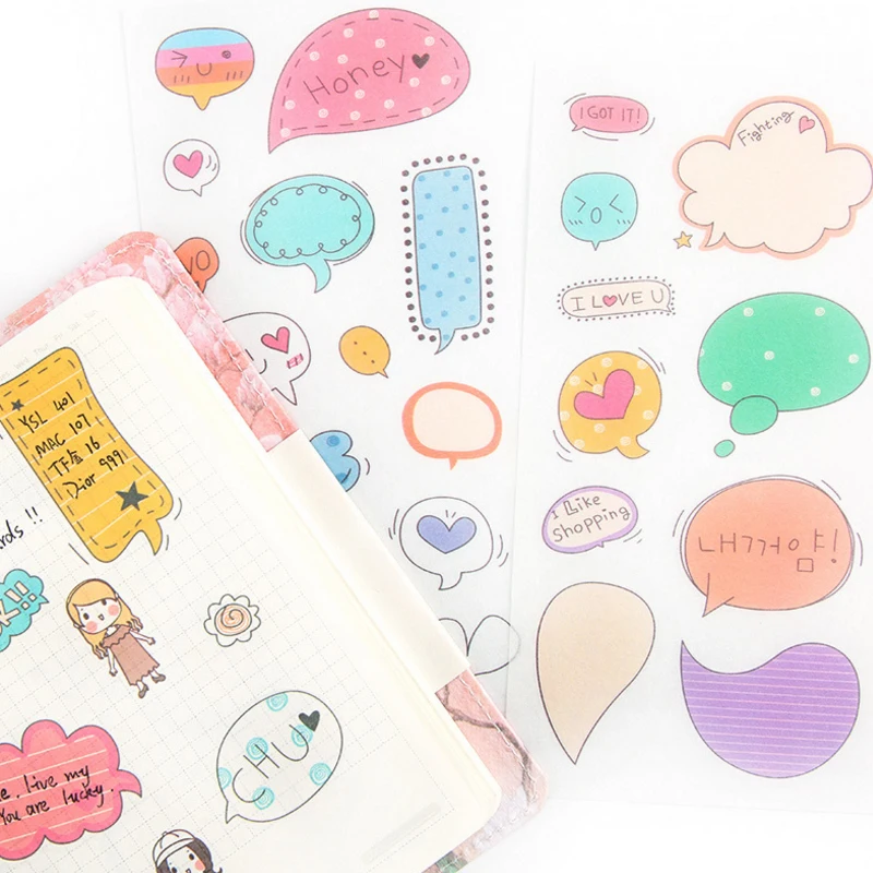 

15packs/lot Colorful Dialog box Paper Decorative Sticker DIY Scrapbooking photo Label Diary Album School Office
