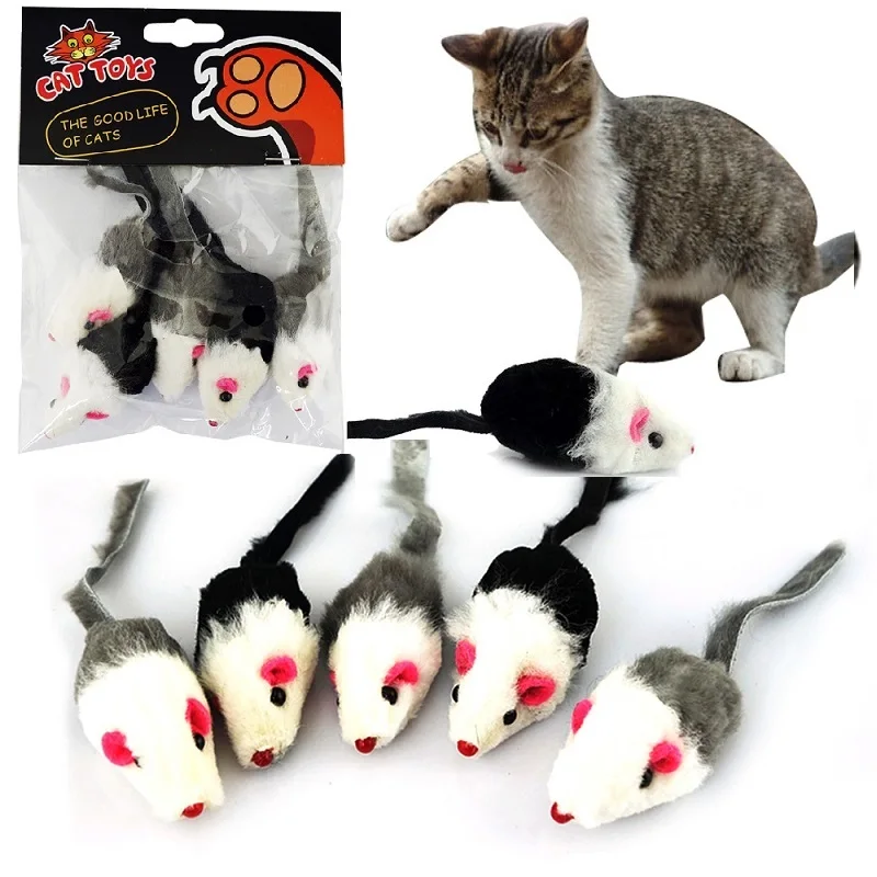5 шт. товары для кошек забавная мягкая флисовая ложная мышь игрушки красочное