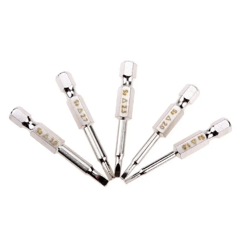 5 шт. Магнитная треугольная отвертка S2 сталь 1/4 шестигранный хвостовик 50