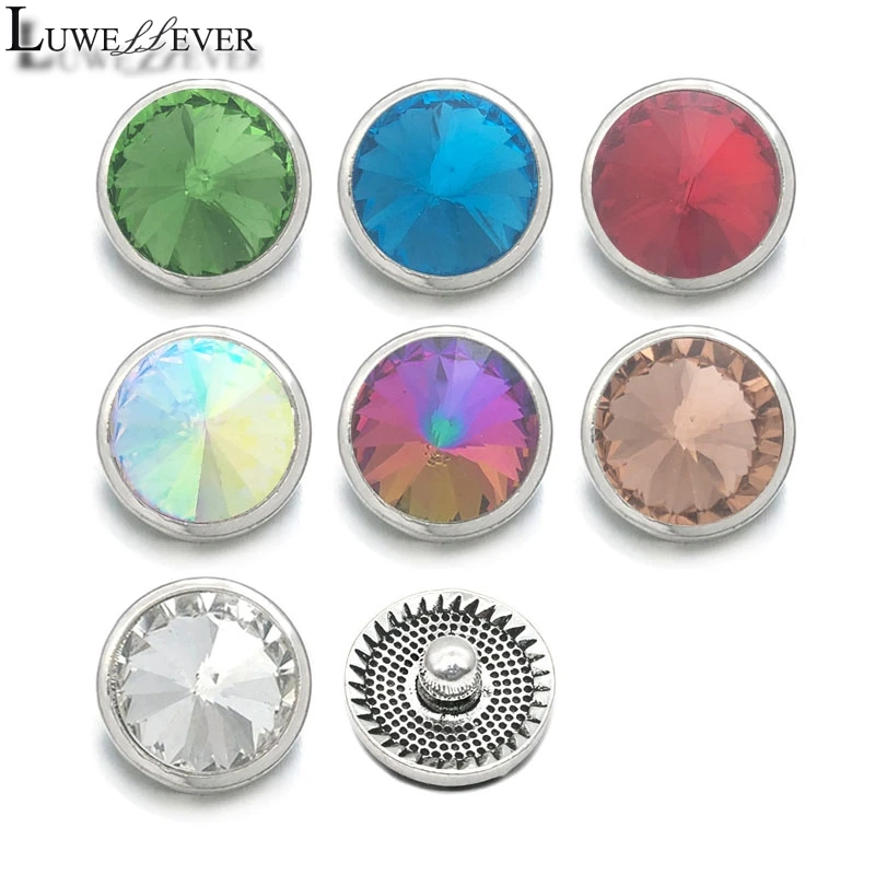 

Fashion Component 003 Crystal 3D 18mm Metal Snap Button For Bracelet Necklace Interchangeable Jewelry Women Accessorie Findings