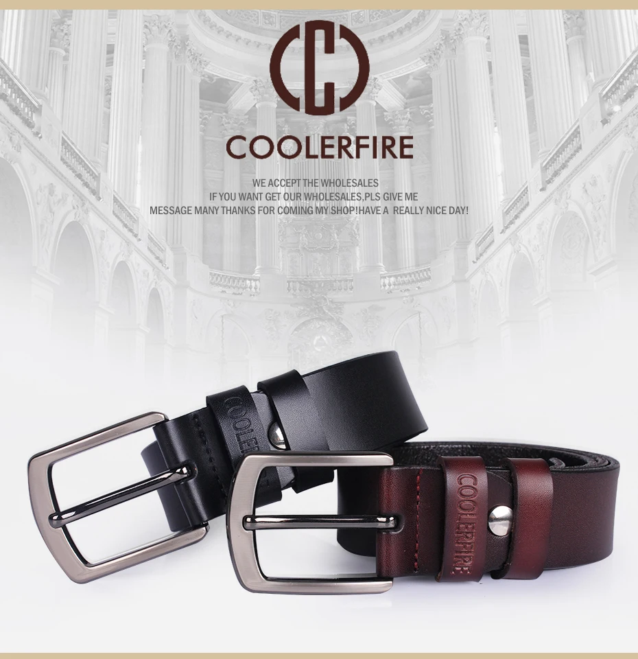Ccoolerfire Высокое качество пояса из натуральной кожи новые роскошные дизайнерские мужские ремни воловьей кожи модные пряжки для джинсов