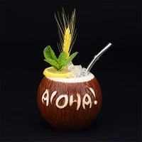 500ml ceramic mug coconut shape hawaii tiki mugs cocktail cup beer beverage mug wine mug ceramic gifts cups collections