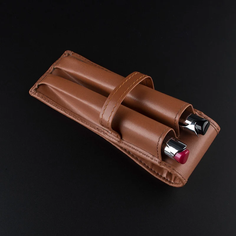 Brand New Fashion School&ampOffice Bags Double Dark Coffee Folding Multifunctional PU Leather Pen Case Bag For Gift | Канцтовары для
