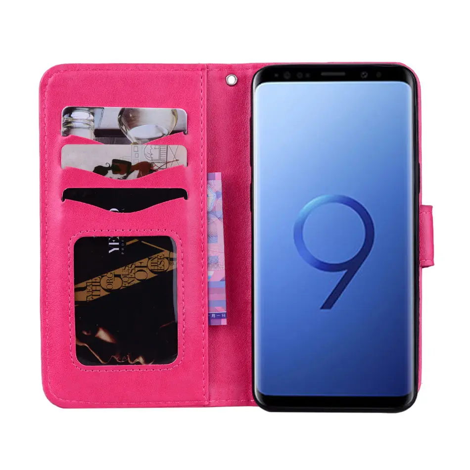 Роскошные Чехлы со стразами для samsung Galaxy S9 S8 Plus S7 S6 Edge S5 j3 j5 j7 США Европейская версия ретро откидная крышка D23Z