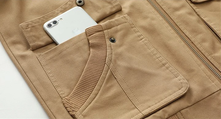 Жилет LONMMY 5XL мужской в стиле милитари хлопковая куртка без рукавов со множеством