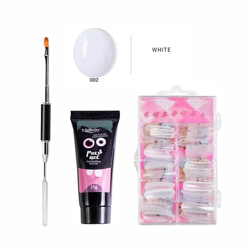 Set 002 White Профессиональный гель для наращивания ногтей лак для ногтей УФ-гель для ногтей строительные гели маникюрные инструменты наборы полигель набор - Цвет: Set 002 White