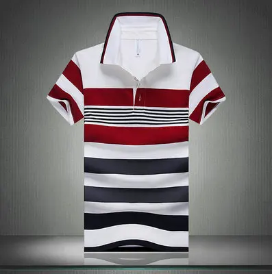 Camisa мужская рубашка поло Повседневная полосатая обтягивающая с короткими рукавами Азиатский размер M-4XL лето - Цвет: ASIAN SIZE 1649 R