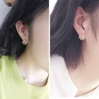 Минималистичные корейские темпераментные серьги-гвоздики с полыми звездами черного, золотого, серебряного цвета, гексаграмма, женские серьги-гвоздики подарочные украшения для ушей MD008