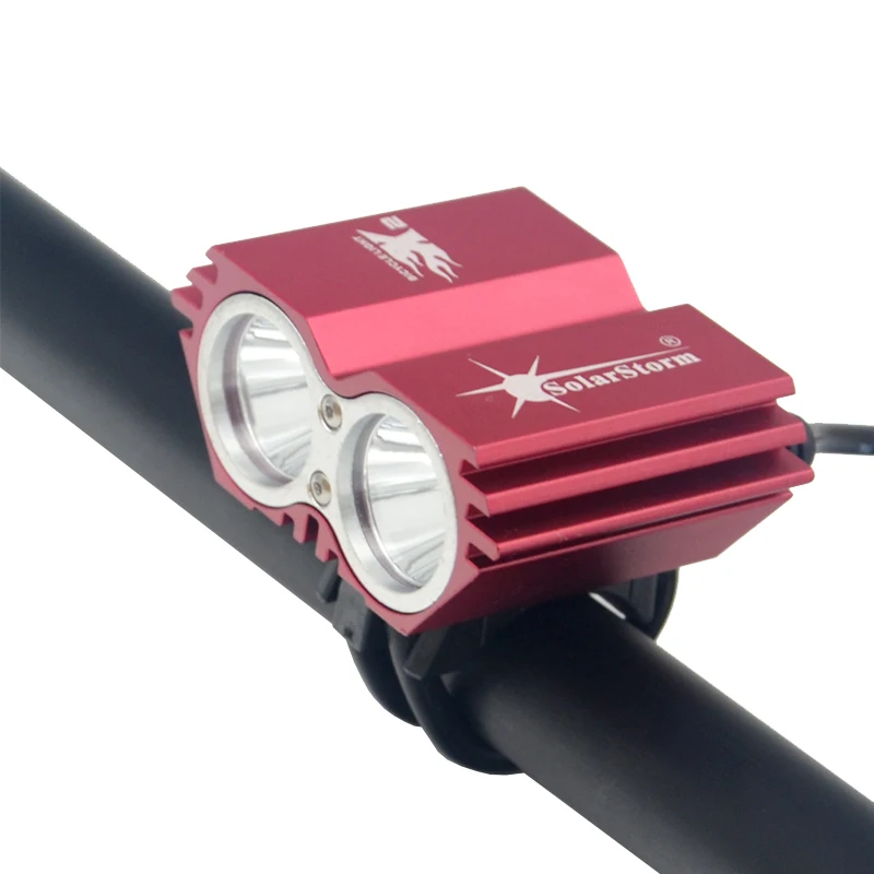 Solarstorm 2* CREE XM-L T6 светодиодный велосипедный передний велосипедный светильник, велосипедные лампы для велоспорта, кемпинга, туризма+ батарейный блок+ зарядное устройство