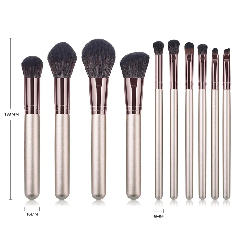 10 шт. набор кистей для макияжа пудра контурные хайлайтер косметические