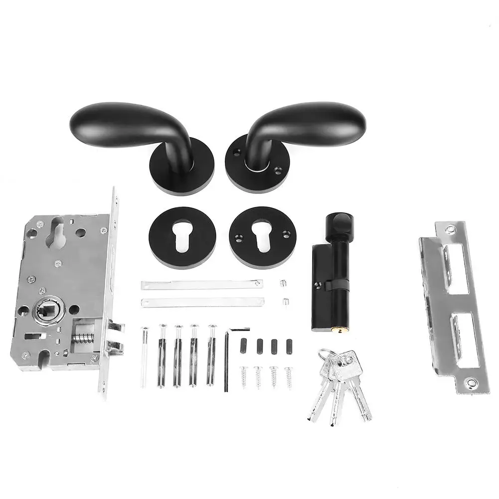 Простой стиль дверной замок с твердой ручкой Алюминиевый Замок для внутренней