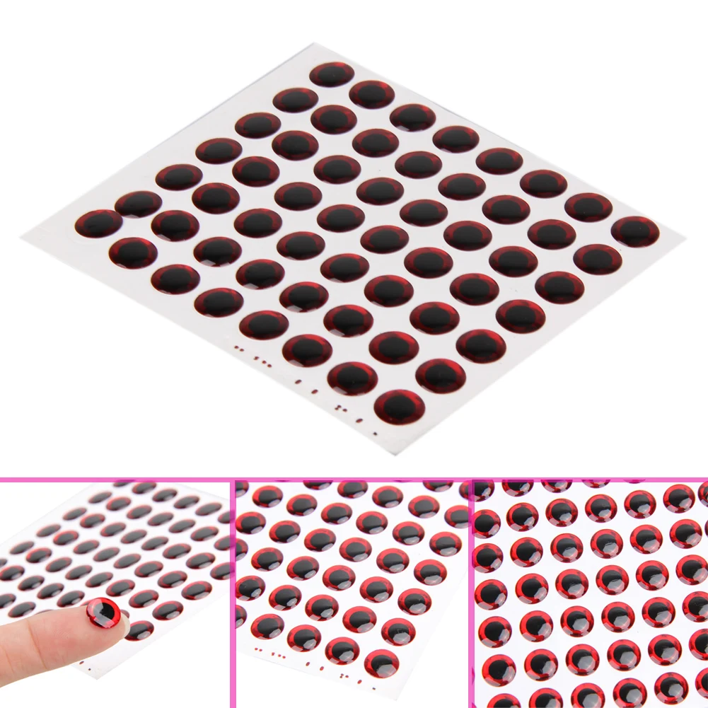 100Pcs* 3mm/7mm/12mm/16mm/20mm Red 3D Holographic Fishing Lure Eyes Fly Tying Jig Crafts Dolls Baits Making | Спорт и развлечения