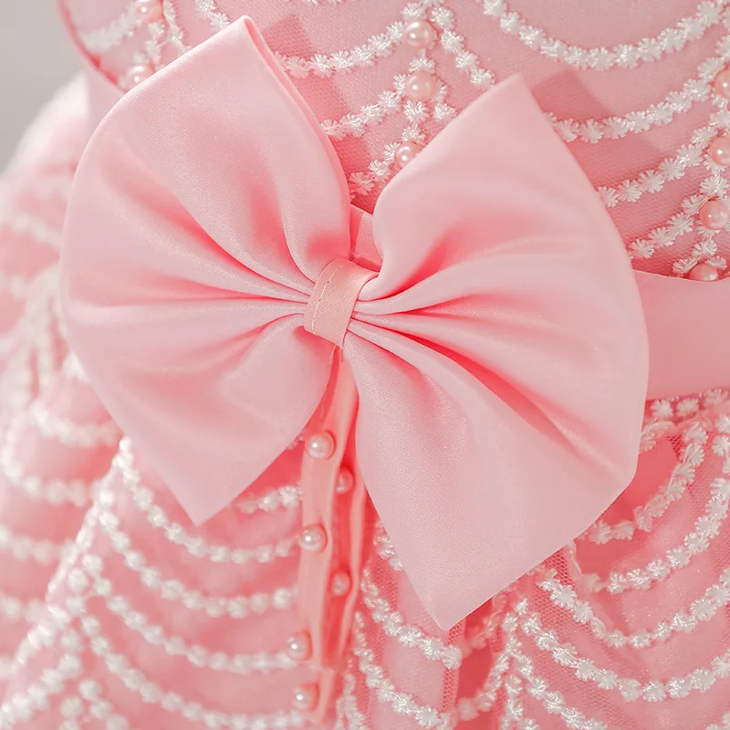 Новое платье для малышей Детское принцессы с короткими рукавами и оборками