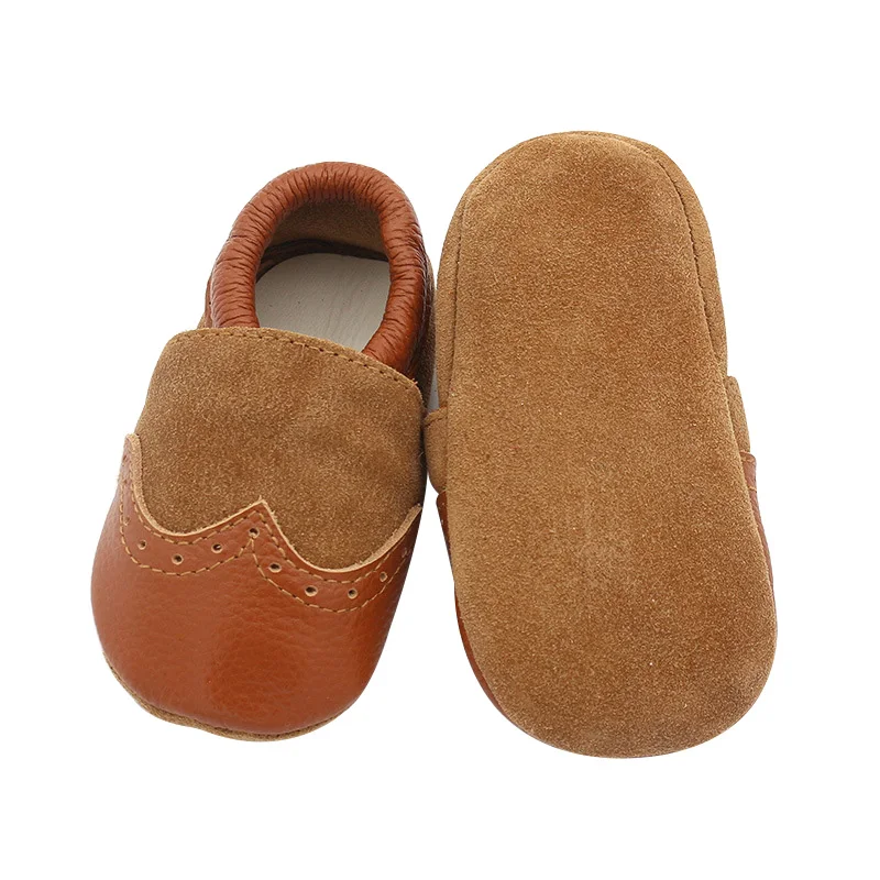 Patch brown shoes Модная детская обувь для девочек и мальчиков; нескользящие мокасины из натуральной кожи для малышей; сезон весна-осень; обувь для малышей; 1 пара - Цвет: Patch brown shoes