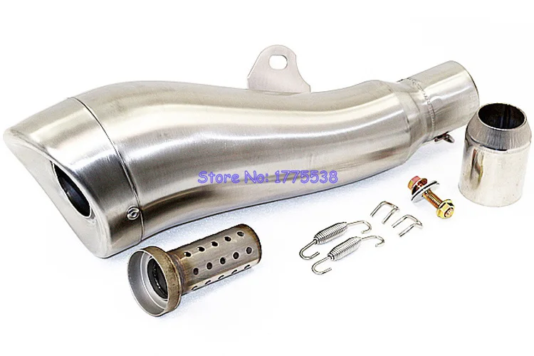 

PHULEOVEO Universal Length 370mm Inlet 51mm Motorbike Motorcycle Scooter Exhaust Pipe Muffler Escape with DB Killer