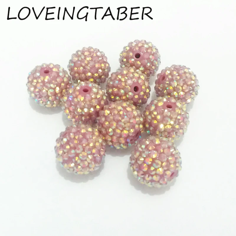 Новинка! Бусины в форме шара со стразами из смолы 20 мм 100 шт./лот лиловый ЦВЕТ