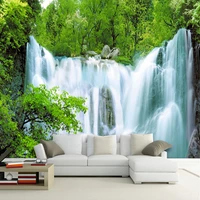 custom any size 3d mural wallpaper modern simple waterfalls nature landscape photo wall painting living room bedroom home decor