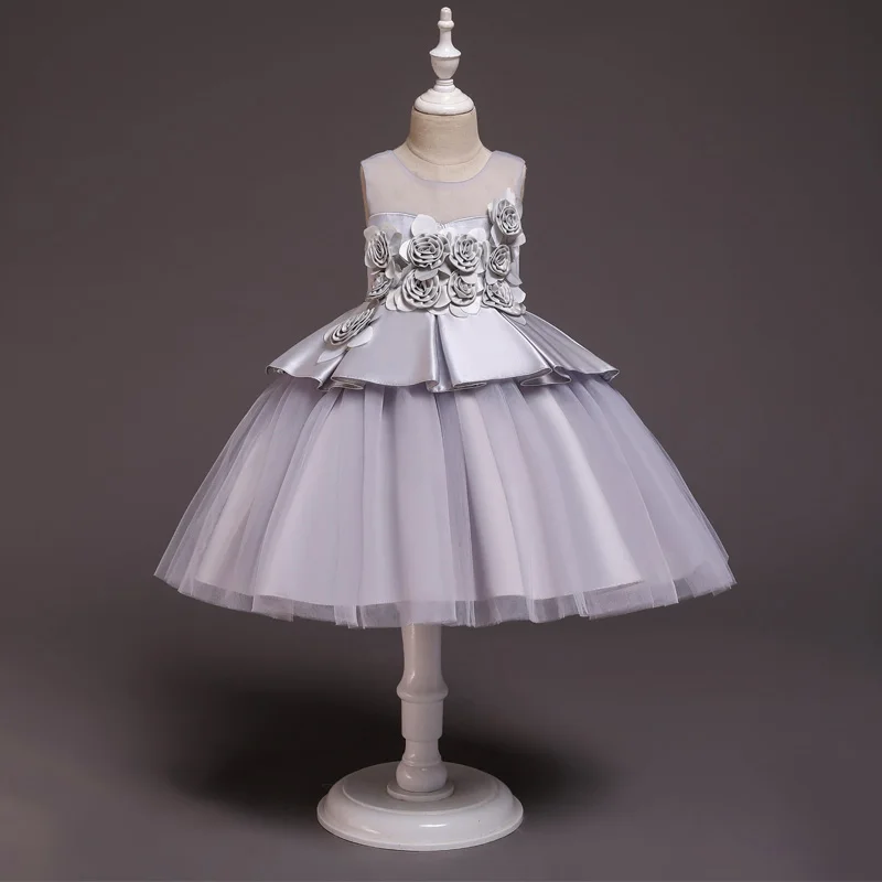 Платье принцессы с цветочным рисунком для девочек-подростков летнее