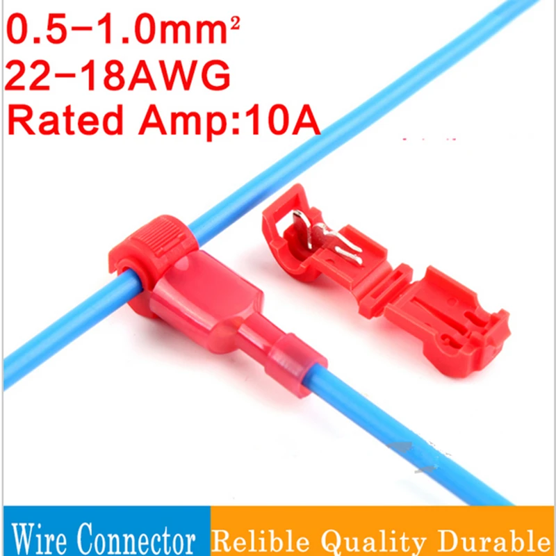 100 шт. красные кабельные разъемы обжимные клеммы с шотландским замком быстрое