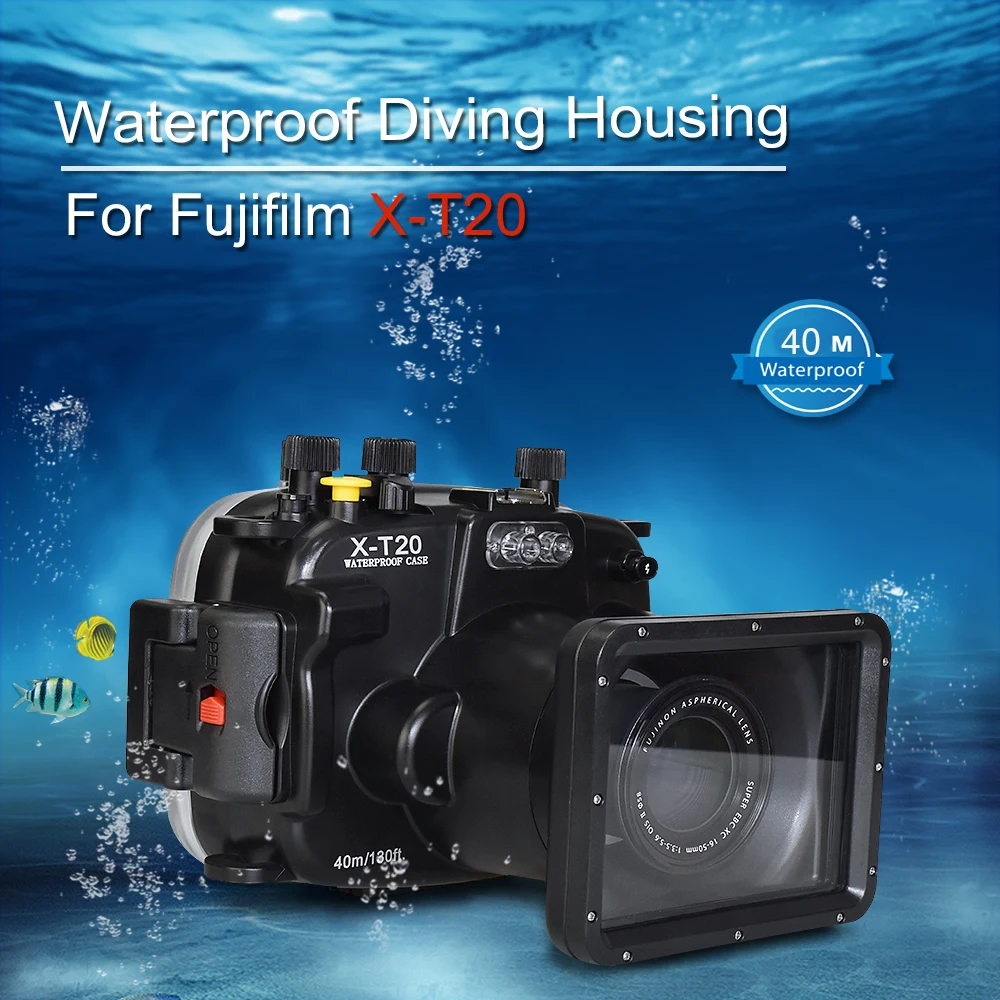 

130ft/40m Waterproof Underwater Housing Camera Diving Case for Fujifilm fuji X-T20 XT20 X-T10 XT10 16-50mm Lens Bag Cover