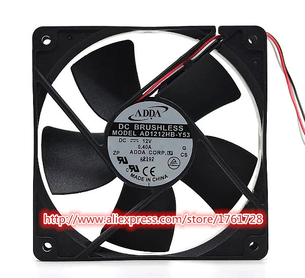 Абсолютно новый и oiginal ADDA 12032 12 см вентилятор AD1212HB-Y53 PC Вентилятор шасси 12V 0.4A 3
